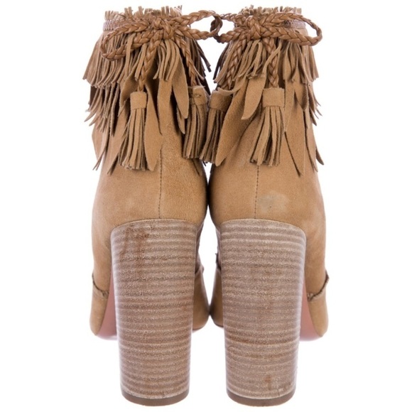 Aquazzura Tiger Lilly Suede Fringe Booties - Picture 4 of 5